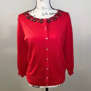 Red Spense Cardigan Sweater
